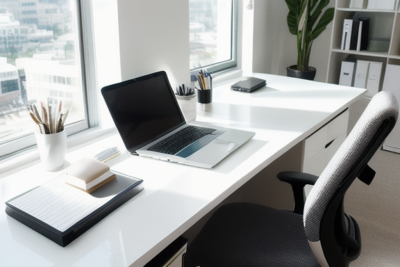 Person organizing a desk