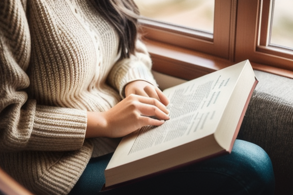 Person reading surrounded by educational materials
