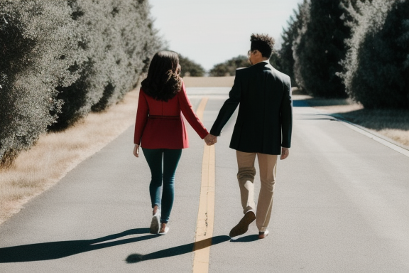 Casal de mãos dadas
